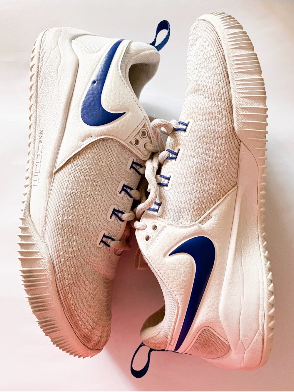 Nike White Sneakers with Blue Swoosh Accents - Picture 7 of 9